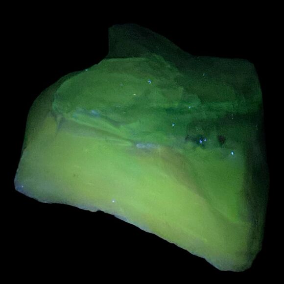 Cobalt Milk Glass Art Glass Cullet Layered Glowing Manganese Slag Glass #4GX145 - Picture 1 of 7